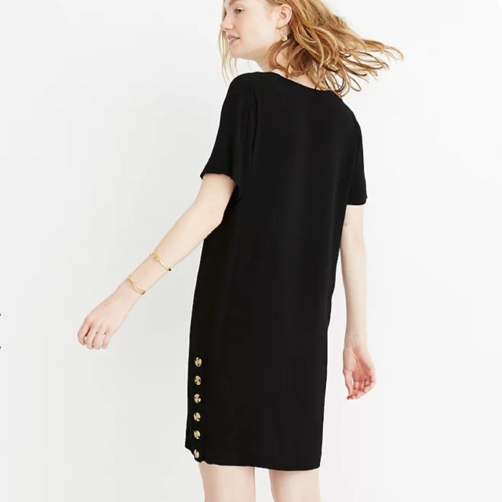 Madewell Black Side Button Easy Dress - Picture 2 of 12